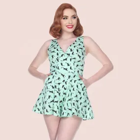 Sweetheart Kitty Print Romper