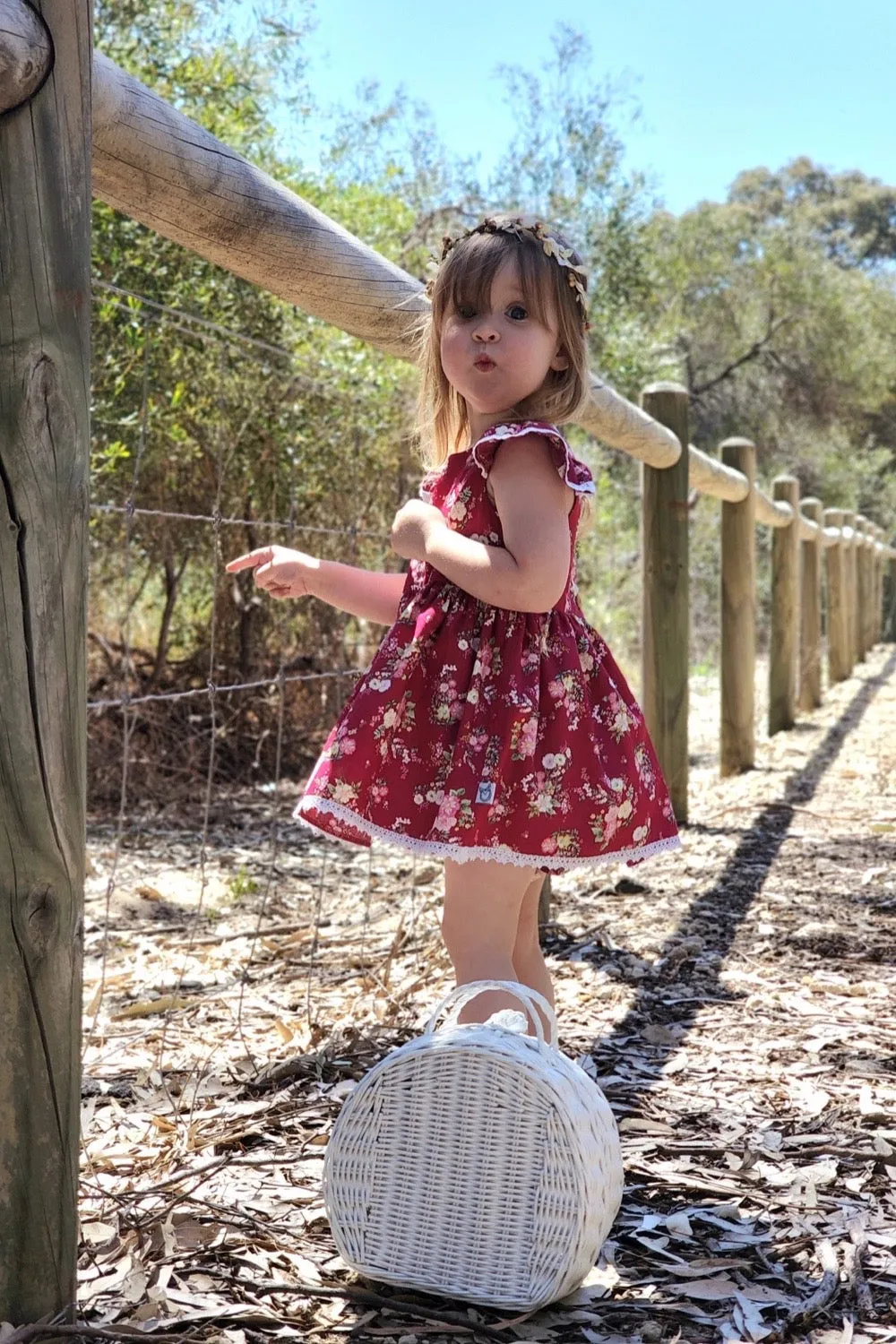 Tea Party Romper Dress - Annette in Red