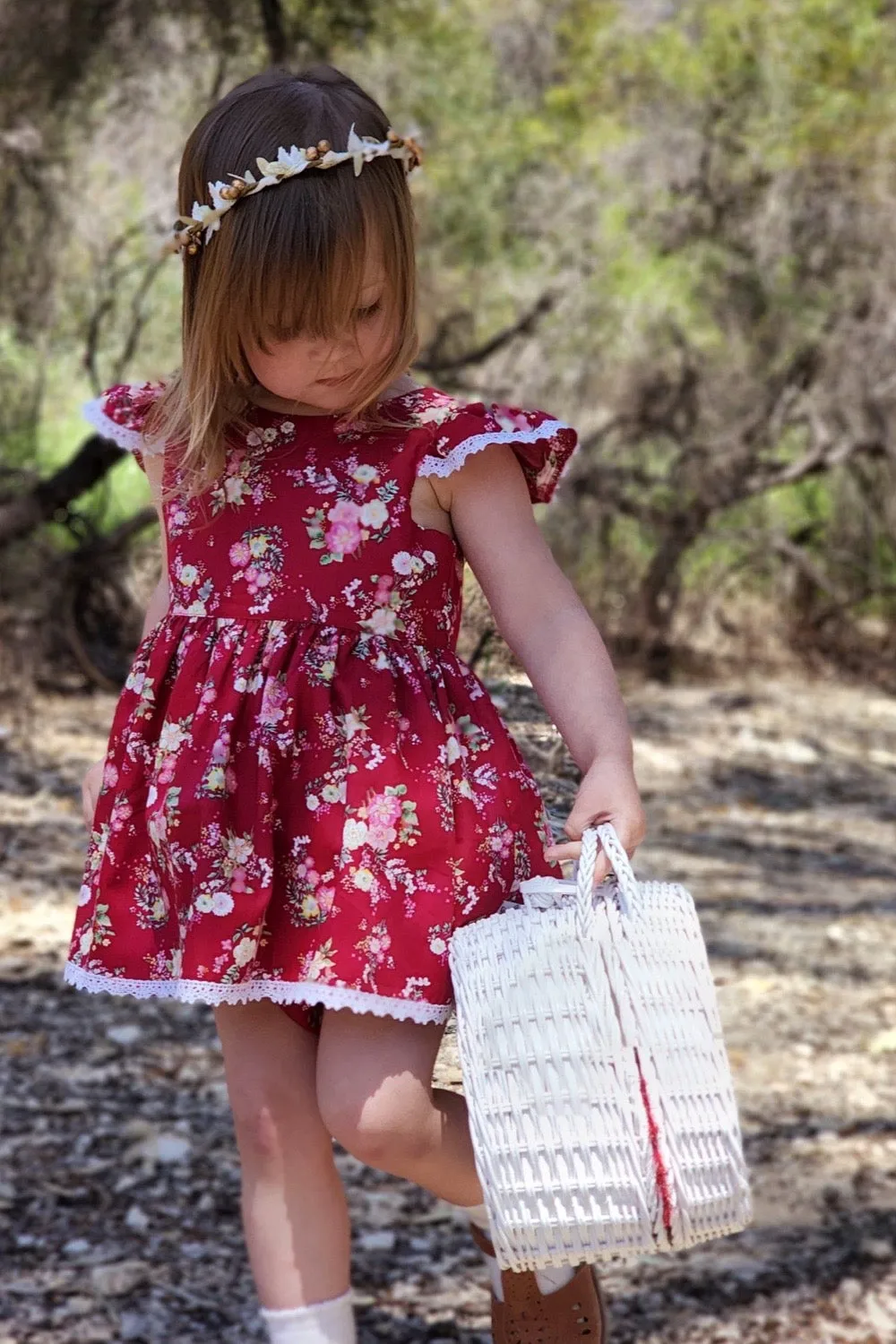 Tea Party Romper Dress - Annette in Red