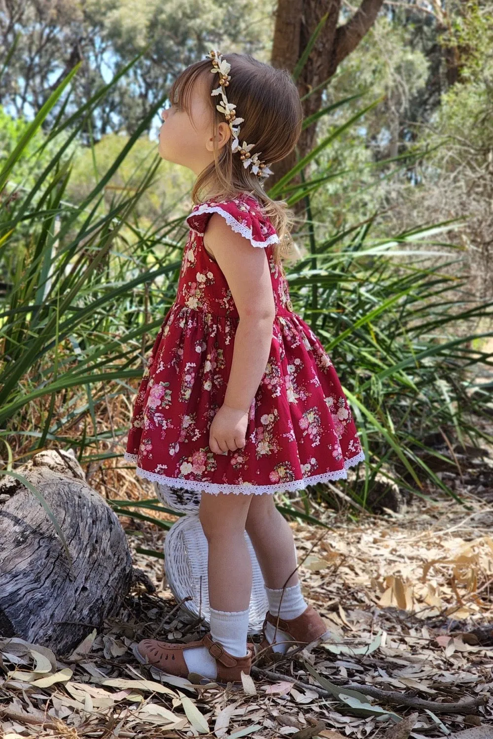 Tea Party Romper Dress - Annette in Red