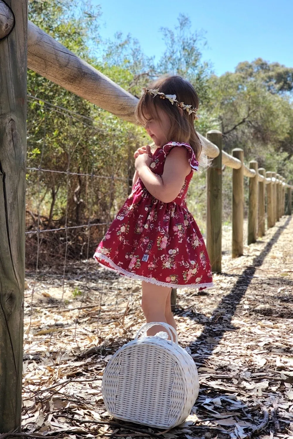 Tea Party Romper Dress - Annette in Red