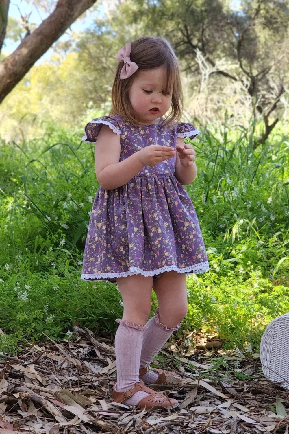 Tea Party Romper Dress - Bianca in Dusty Purple