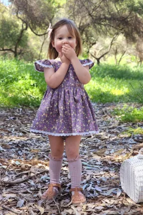 Tea Party Romper Dress - Bianca in Dusty Purple