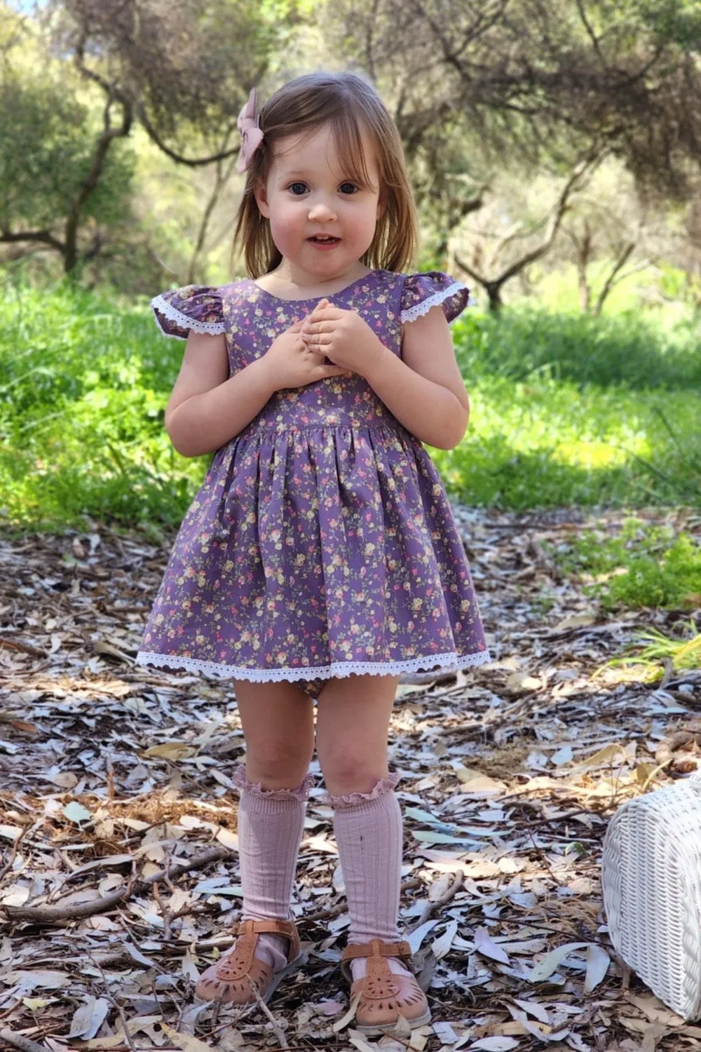 Tea Party Romper Dress - Bianca in Dusty Purple