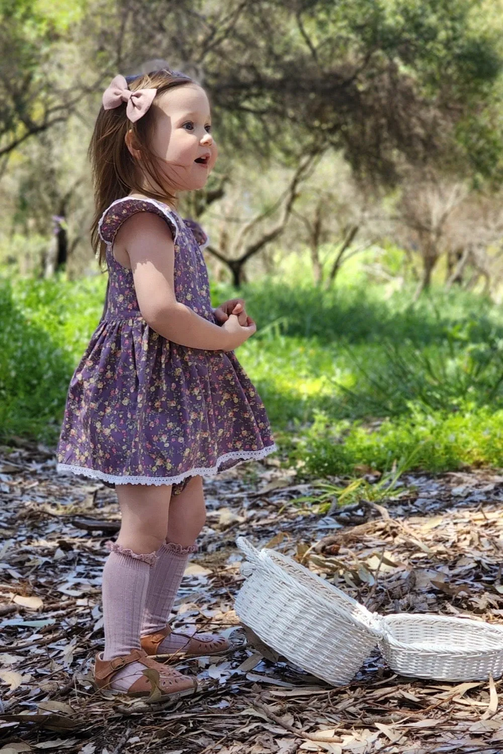 Tea Party Romper Dress - Bianca in Dusty Purple