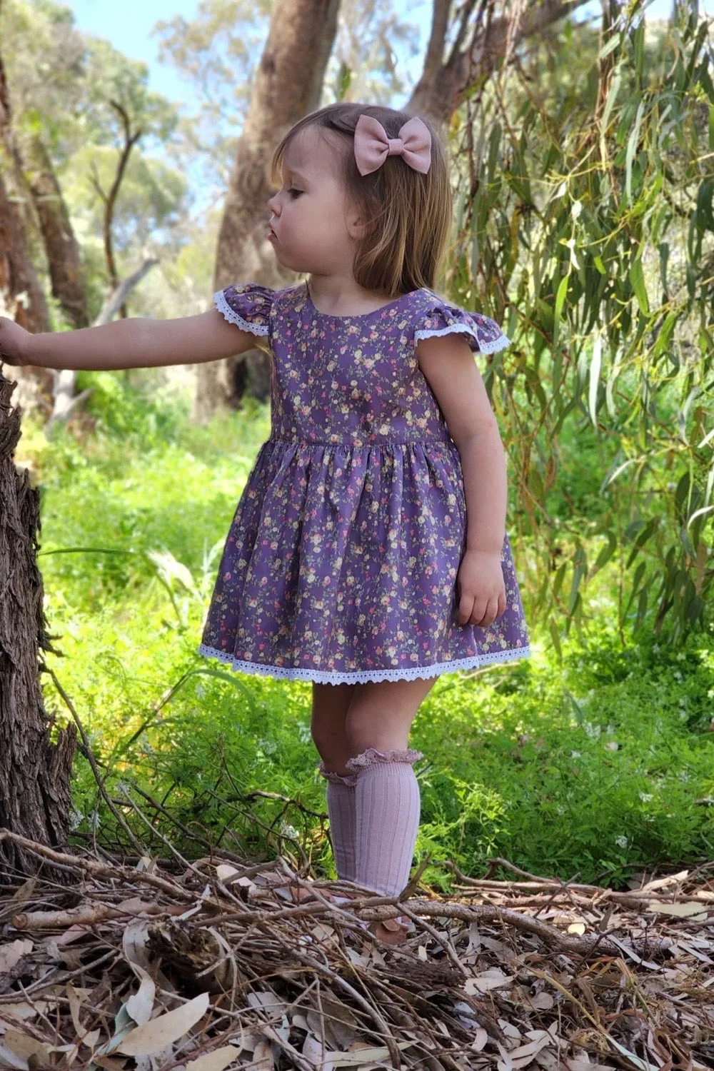 Tea Party Romper Dress - Bianca in Dusty Purple