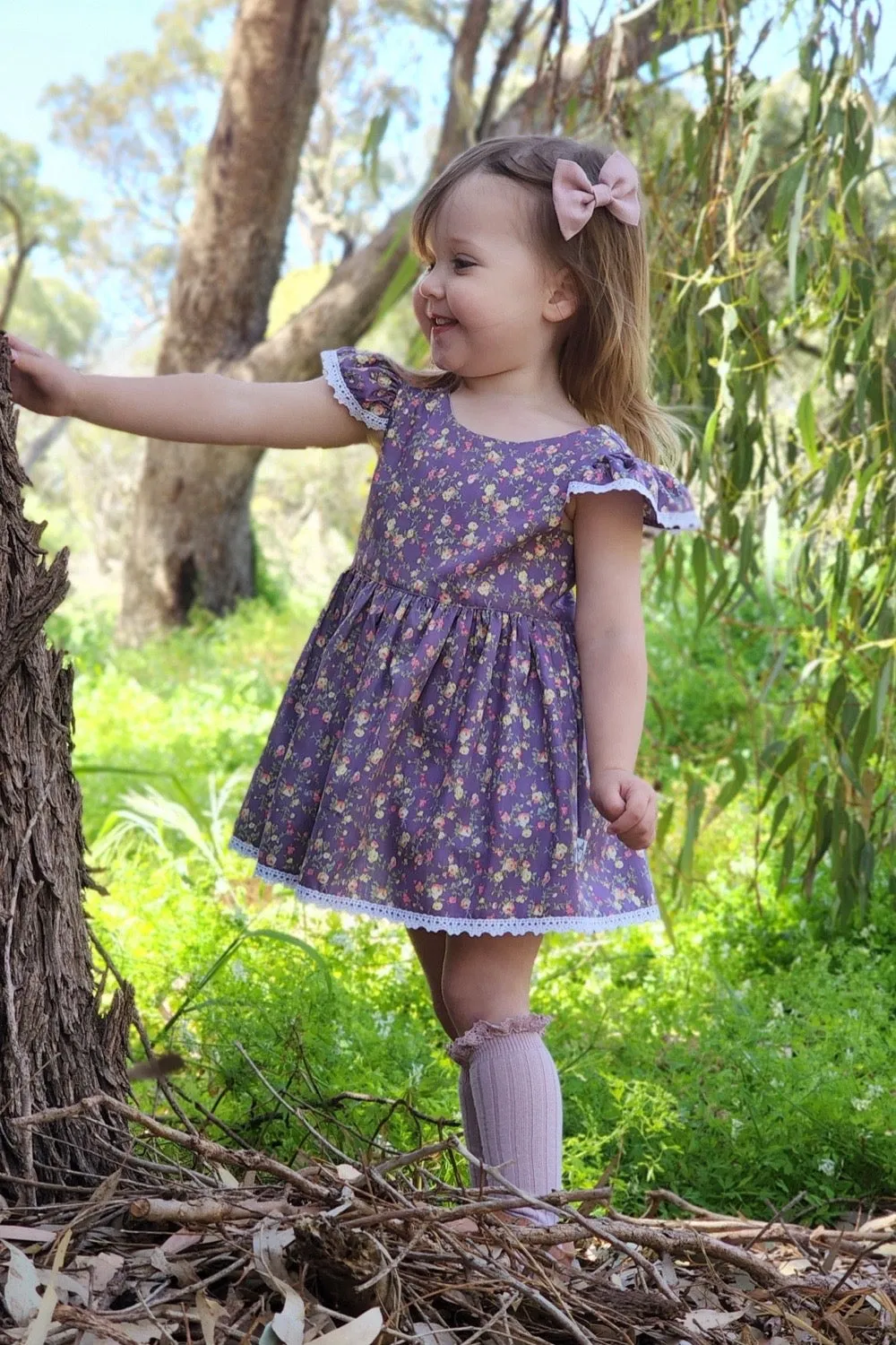 Tea Party Romper Dress - Bianca in Dusty Purple