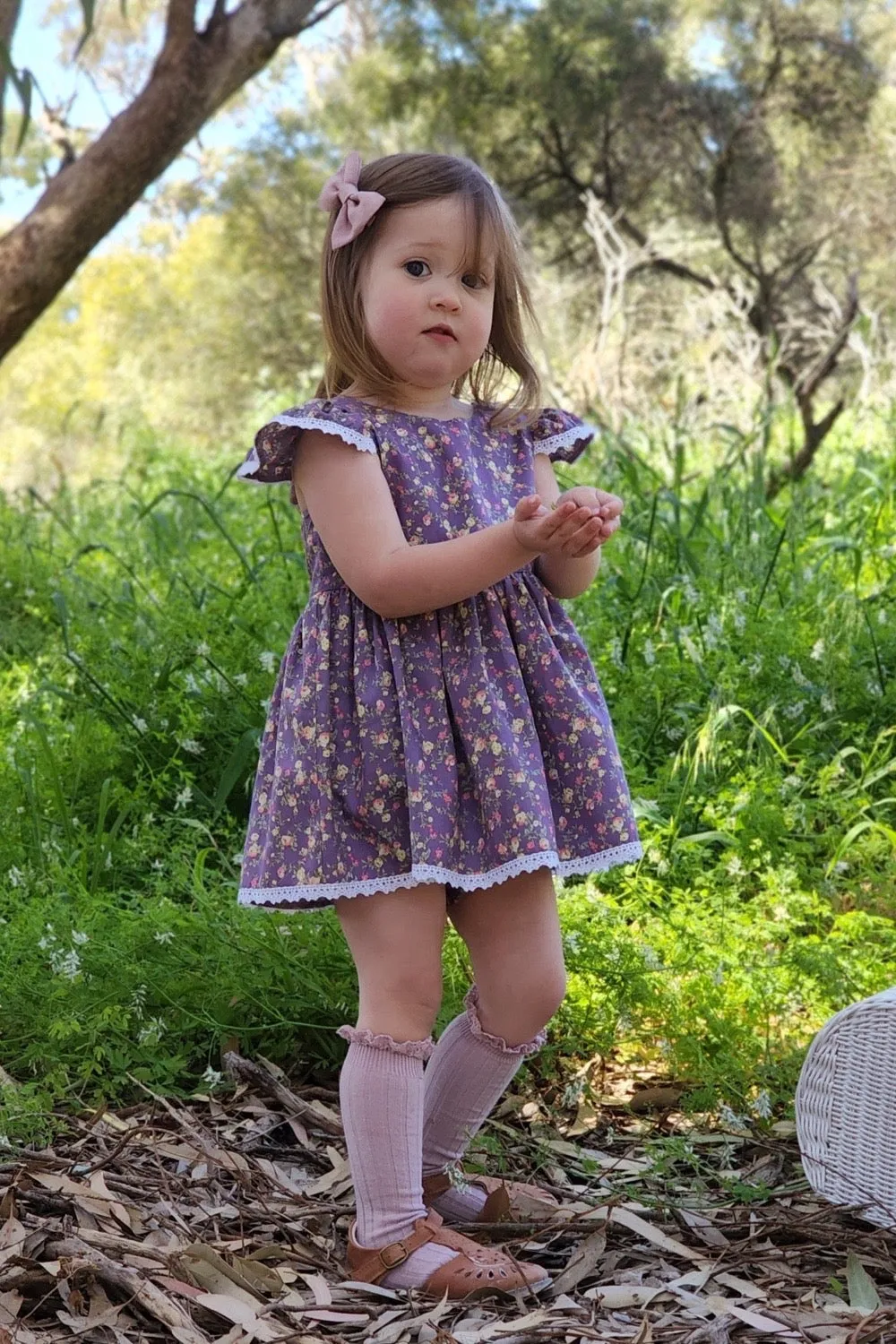 Tea Party Romper Dress - Bianca in Dusty Purple