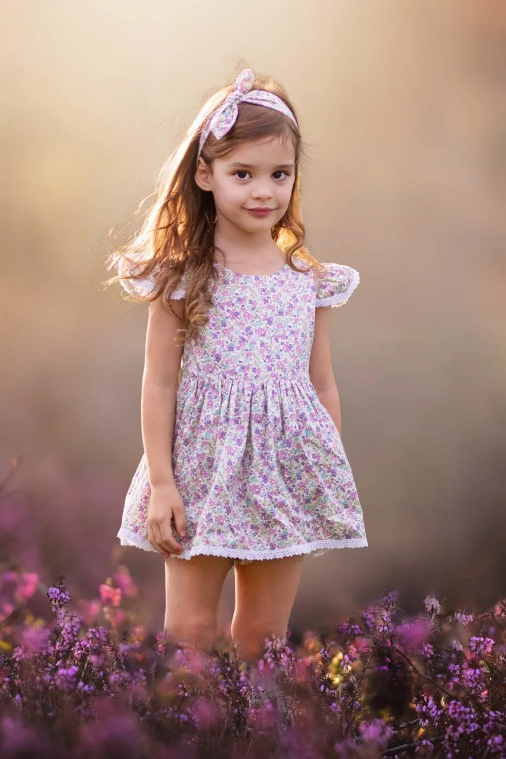 Tea Party Romper Dress - June in Orchid