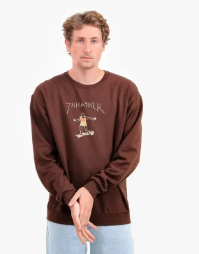 Thrasher Gonz Logo Crew Sweatshirt - Dark Chocolate