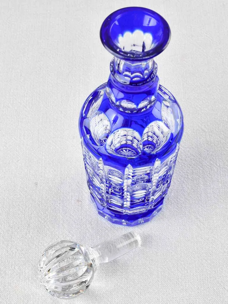 Vintage blue crystal carafe 4/4