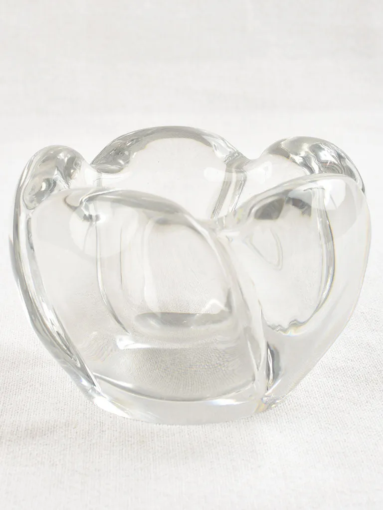 Vintage crystal Daum ashtray - flower 4¾"