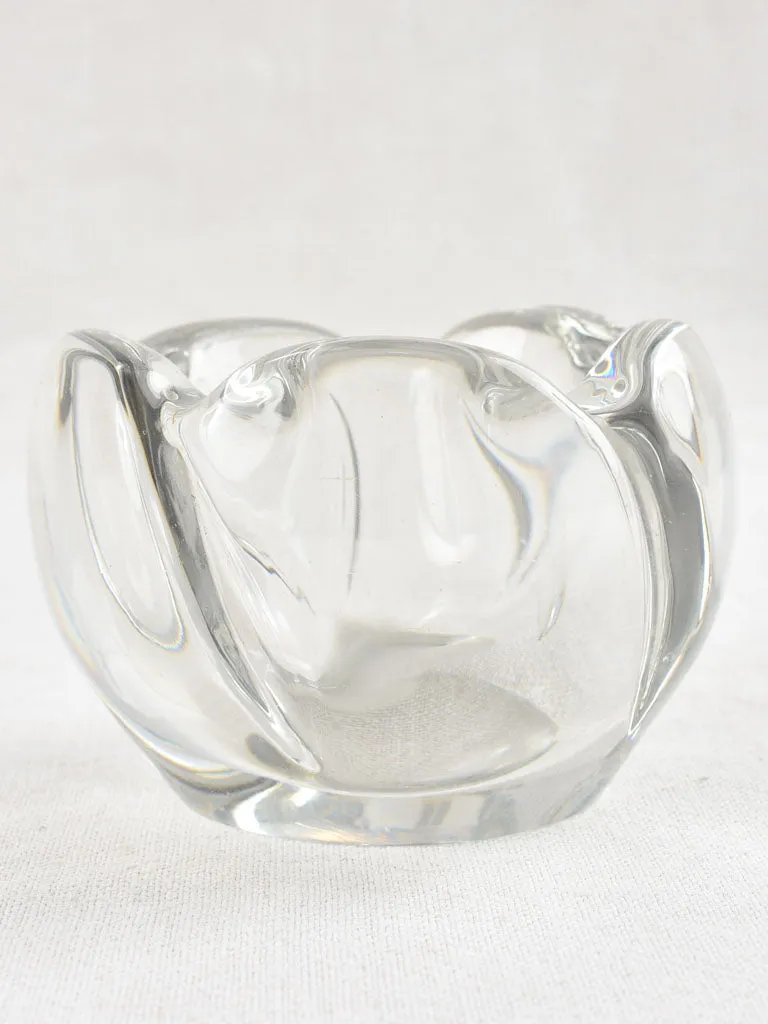 Vintage crystal Daum ashtray - flower 4¾"