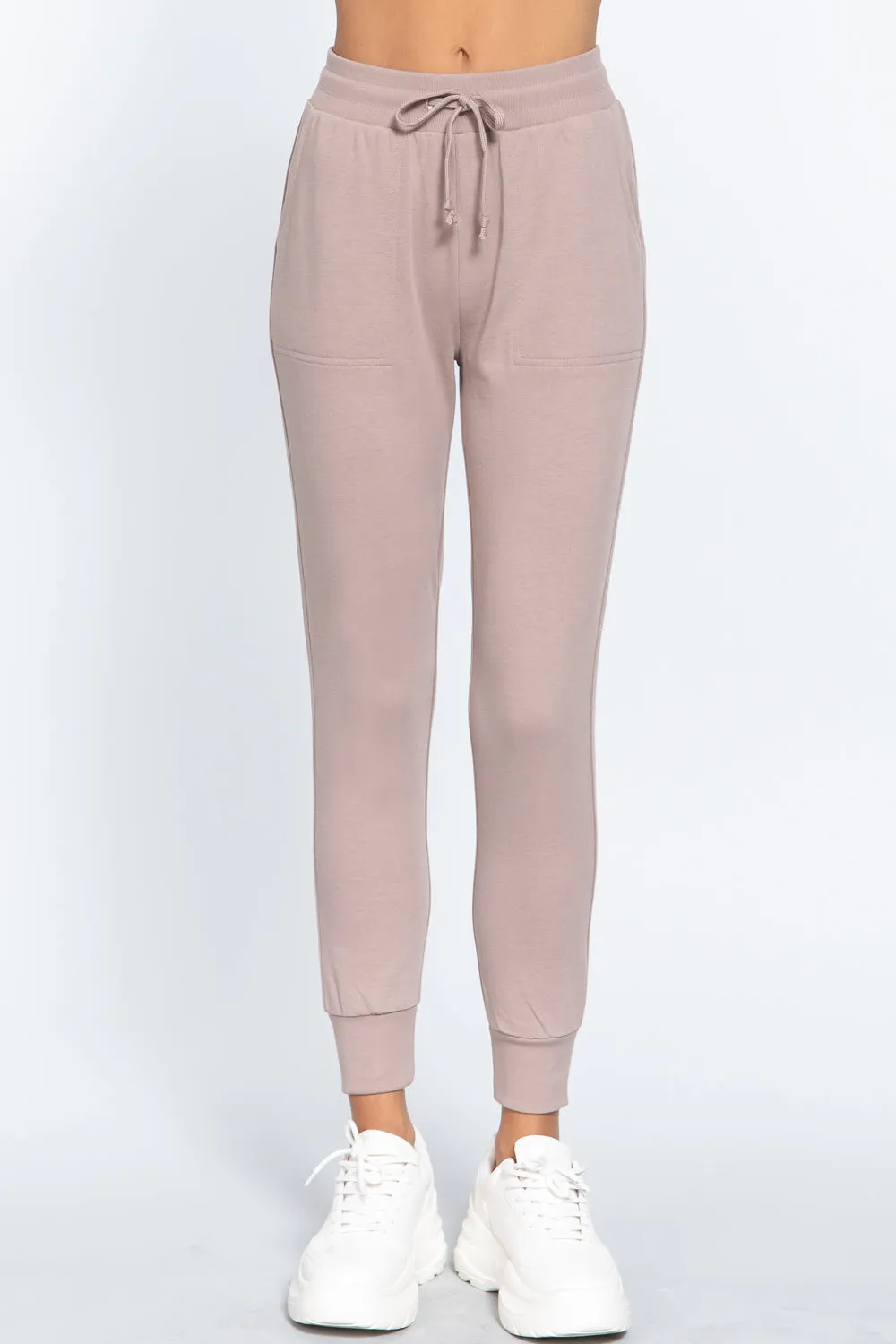 WAIST BAND LONG SWEATPANTS WITH POCKETS