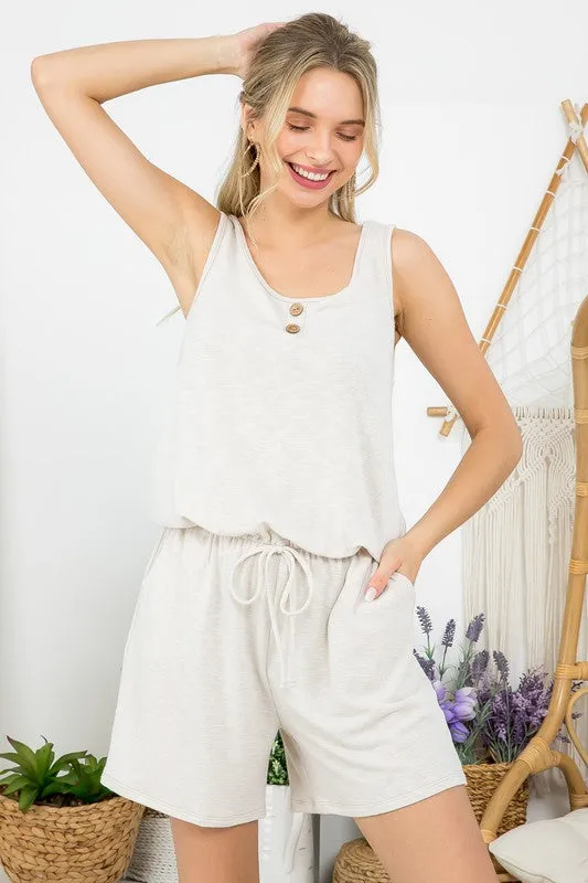 WASHED COMFY TERRY ROMPER