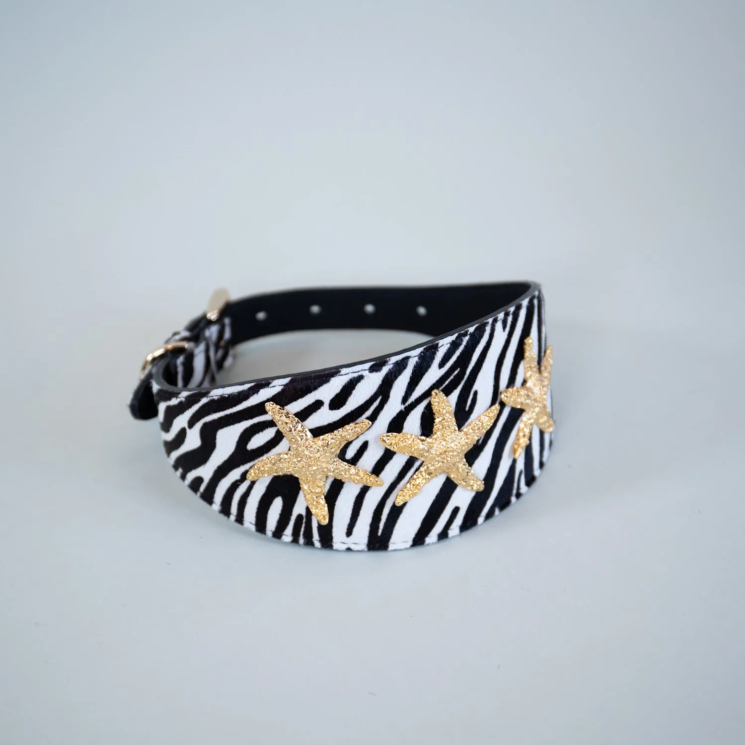 Zebra Hair on Hide Collar