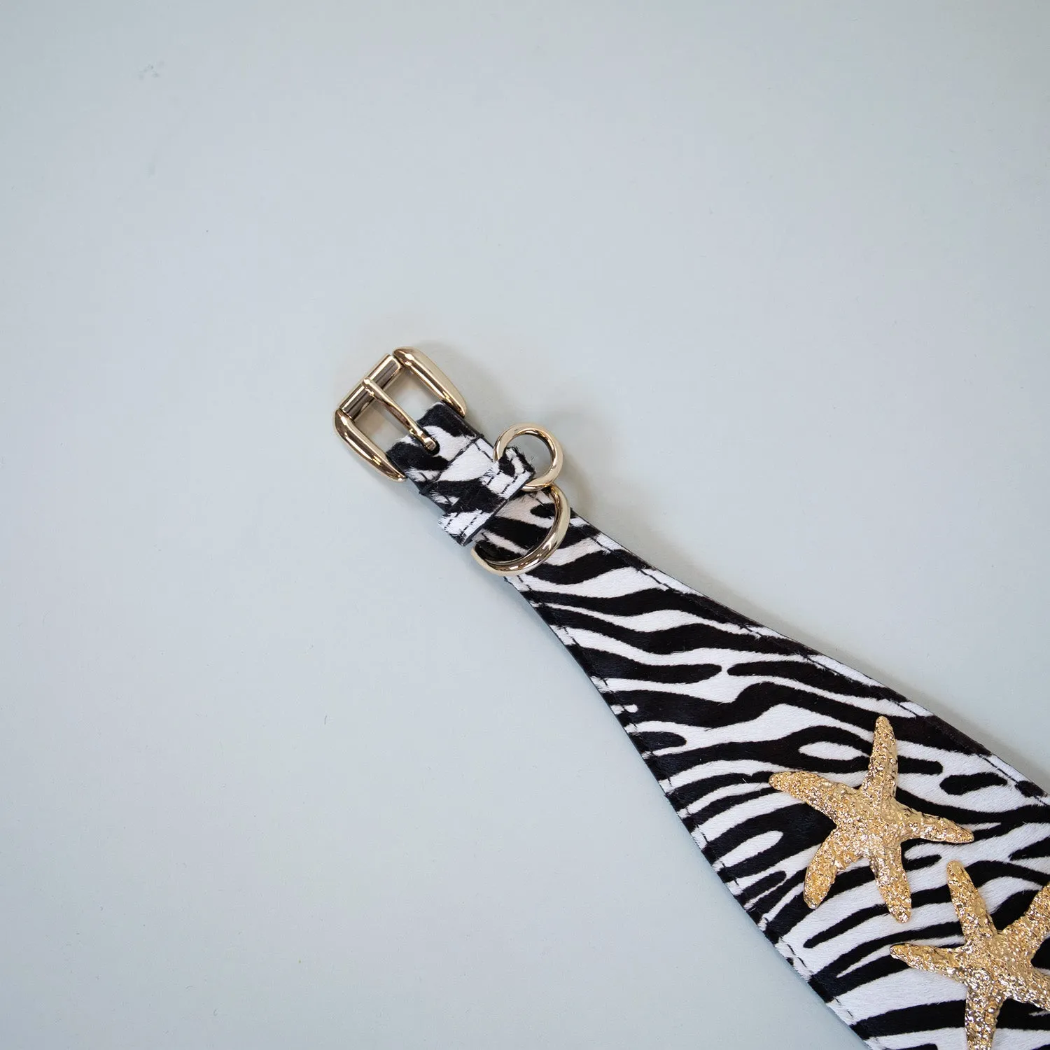 Zebra Hair on Hide Collar